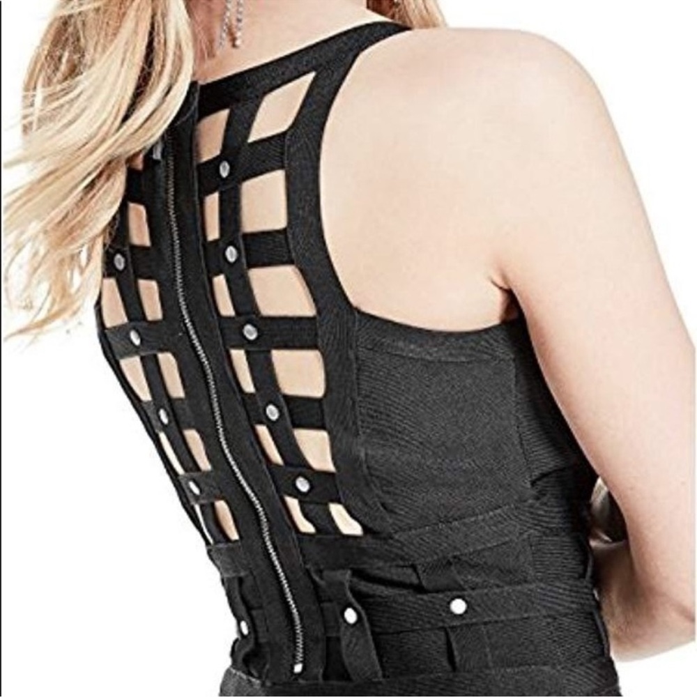 Guess Mirage caged bodycon bandage dress - Picture 2 of 8